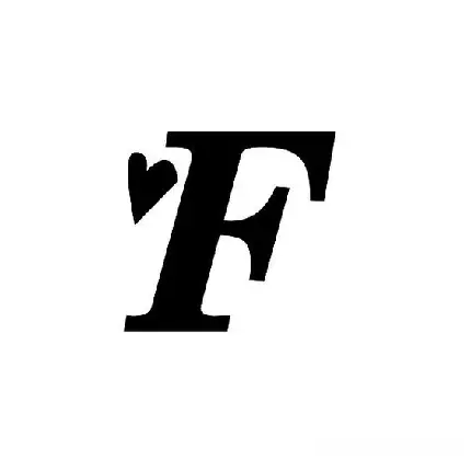 زمینە باکیفیت برجستە مشکی رنگ از حرف F همراە قلب کوچکی