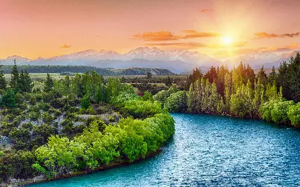 عکس استوک دلنواز از طبیعت نیوزیلند در غروب خورشید 