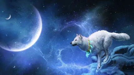 گرگ و ماه در یک نمای خاص و خوشرنگ برای اینستاگرام 