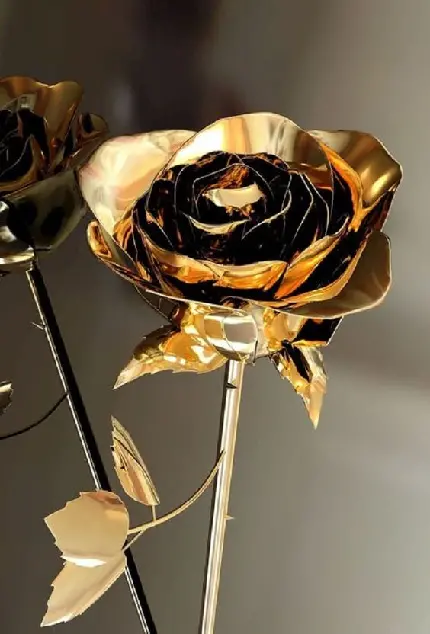پوستر زشت گل طلایی ساختە شدە با ورقە‌های فلزی نازک