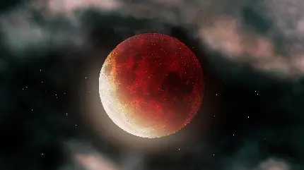 دریافت والپیپر نجومی ماه سرخ با کیفیت 10K برای لپ تاپ