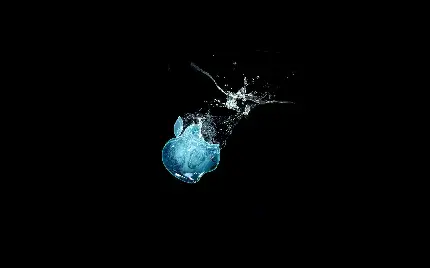 عکس زمینە سیب گاز گرفتە آبی رنگ غرق شدە در آب خاص تبلت اپل
