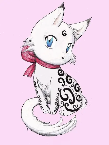 خوشگل ترین نقاشی گربه کیتی برای پروفایل دخترونه 