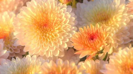 زیباترین تصویر زمینه گل داوودی زیر نور درخشان خورشید