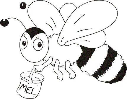 نقاشی زنبور عسل برای رنگ آمیزی کودکان مهد و پیش دبستانی 