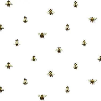 والپیپر ناز و قشنگ با طرح زنبور های عسل کوچولو با زمینه سفید 