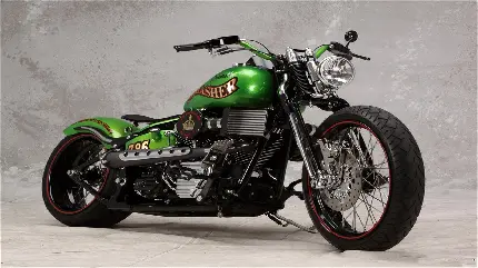 وکتور جمع و جور سبز روشن با کیفیت عالی از موتور سیکلت سفارشی جدید و سنگین
