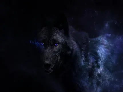دانلود تصویر زمینە پر انرژی از گرگ ٱمگا با چشمان آبی رنگ