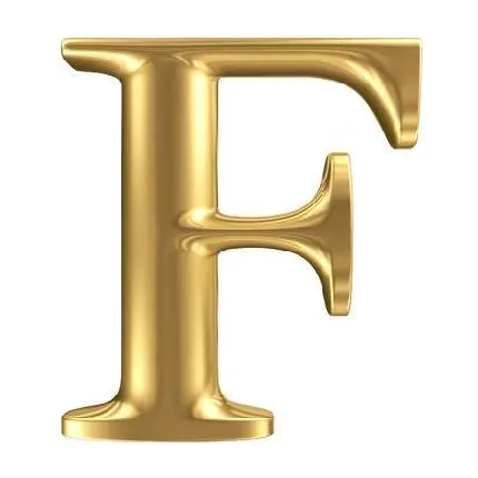 عکس تجملی و گرانبهای طلایی از حرف F باکیفیت اچ د‌ی مناسب ویندوز