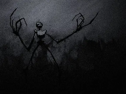 عکس دیجیتالی بسیار ترسناک از اسکلت عجیب در تم تاریک برای صفحه دسکتاپ 