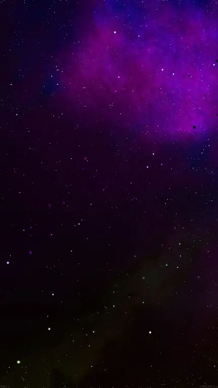 تصویر سحابی کهکشان بنفش و آبی با ستاره‌های ریز برای تلفن