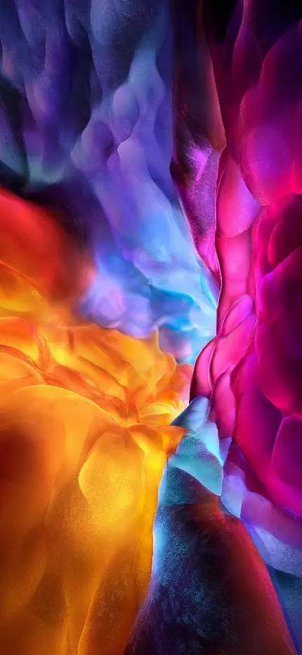 بک گراند امواج رنگی درخشان با کیفیت فوق العاده برای گوشی اپل
