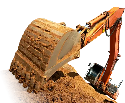 چاپ پوستر تصویر بیل مکانیکی در گل و لای به حالت PNG رایگان 