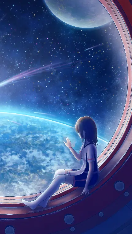 تصویر انیمیشنی پنجره فضاپیما برای زمینه گوشی همراه جی ال ایکس c58