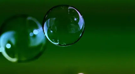 بک گراند باشکوه از حباب در فضای رنگی سبز با کیفیت HD