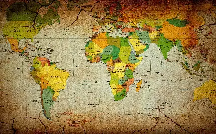 دانلود نقشه پرطرفدار جهان با تم رنگی گرم و دقت بالا با کیفیت 8k