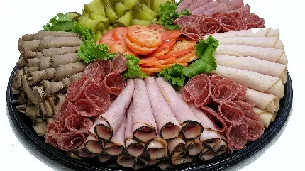 تصویر زمینه انواع غذا گوشتی از نوع ژامبون