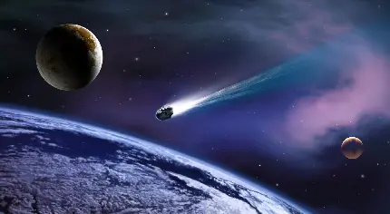 والپیپر رویایی از شهاب سنگ دیدنی در فضا با کیفیت HD 