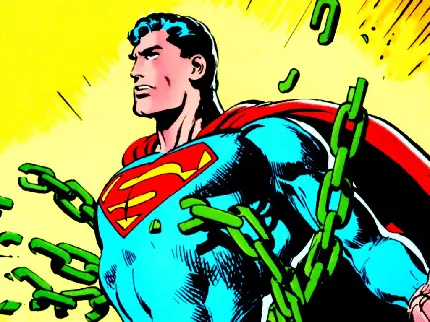 عکس زمینه گرافیکی شکستن زنجیر توسط سوپرمن برای گوشی 