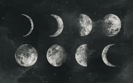 زیبا ترین تصویر زمینه سیاه سفید با طرح تکامل نور ماه با کیفیت ویژه 