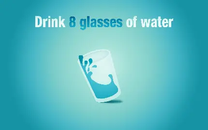 تصویر فانتزی چند رنگ به زبان انگلیسی از تبلیغ لیوان آب آشامیدنی