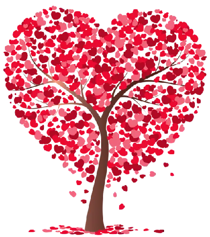 خوشگل ترین وکتور درخت قلب قرمز برای پروفایل واتساپ 