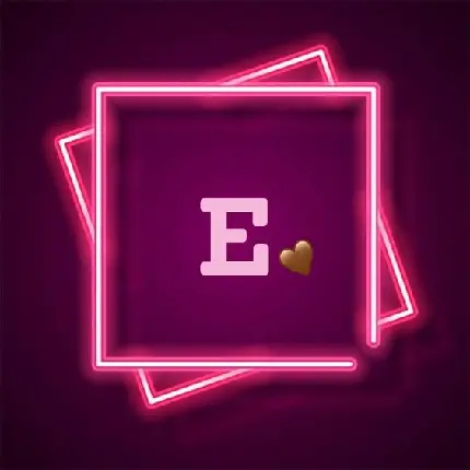 تصویر گرافیکی صورتی خوشرنگ از حرف انگلیسی E برای اینستاگرام 
