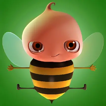 دانلود رایگان عکس فانتزی از زنبور عسل کیوت برای چاپ پوستر مهد کودک