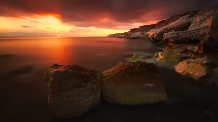 نمای ویژه و خواستنی غروب آفتاب با تم تاریک زیبا