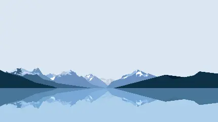 والپیپر مینیمال کوه های آبی رنگ با کیفیت 12K مناسب کامپیوتر