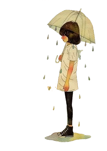 عکس png در پاورپوینت دختر در باران