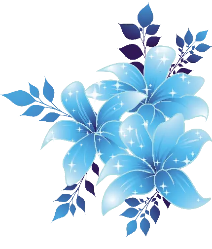 بک گراند بسیار باکیفیت فتوشاپ از گل آبی با فرمت PNG 