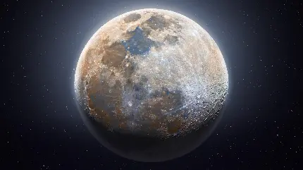 عکس نجومی ماه با پس زمینه تاریک با کیفیت 11K مخصوص لپ تاپ