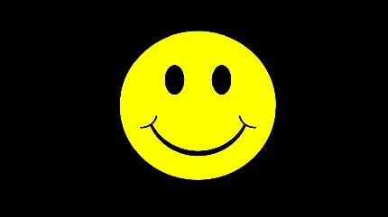 عکس ایموجی لبخند زرد رنگ با چشمان مشکی در زمینە مشکی