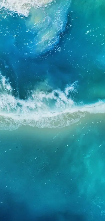 دریافت بک گراند عکاسی هوایی امواج دریا برای پوکو M4 پرو شیائومی