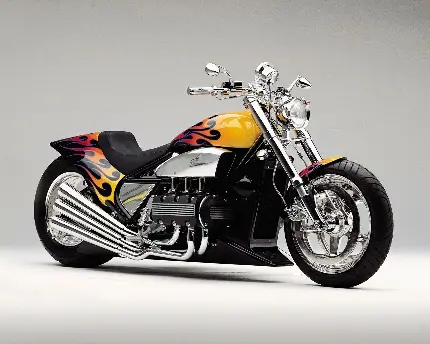 تصویر استوک اسپرت از موتور سیکلت سفارشی جدید و سنگین با دیزایین قشنگ باکیفیت hd