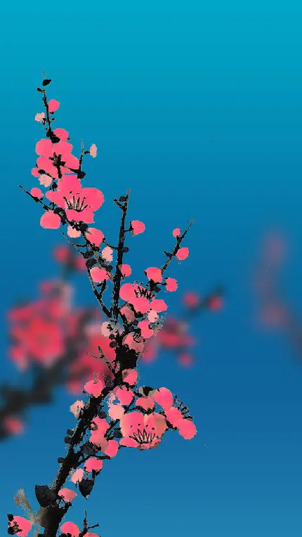 والپیپر نقاشی شاهکار شکوفه گیلاس برای موبایل لمسی هواوی Huawei
