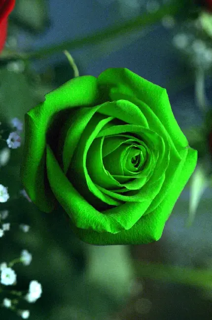 زمینە باکیفیت فول از نمای نزدیک از گل رز سبز رنگ و خوشبو