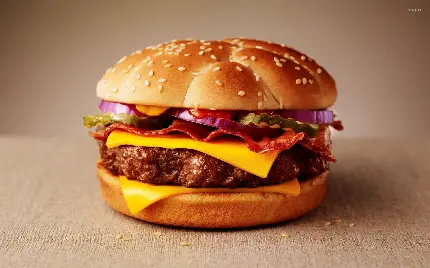 نمای شیک و لاکچری از همبرگر برای پست اینستاگرام HD 