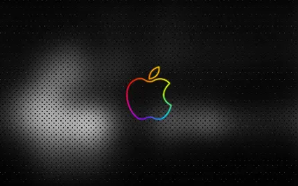 عکس سیب رنگین کمانی گاز گرفتە اپل در زمینە گرافیکی نقطە‌ای سیاە خاص شبکە‌های اجتماعی