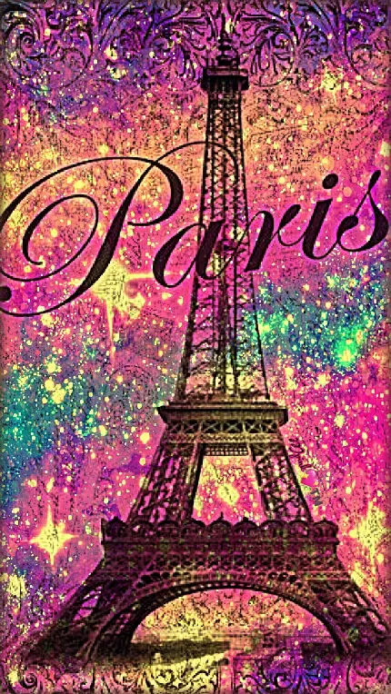 چاپ پوستر والپیپر اکلیلی و رنگارنگ برج ایفل PARIS برای گوشی آیفون 