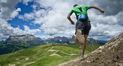محبوب ترین عکس زمینه دویدن در کوهستان سرسبز 