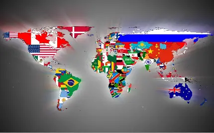 دانلود جالب‌ ترین نقشه جهان با حضور پرچم های هر کشور مناسب استفاده در شبکه های اجتماعی 