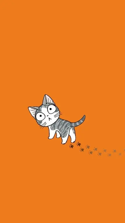 والپیپر محبوب نارنجی رنگ از گربه بامزه برای سامسونگ 