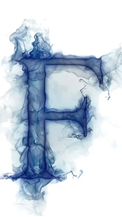 دانلود تصویر فانتزی ابر و بادی آبی رنگ حرف F باکیفیت تاپ مناسب تبلت