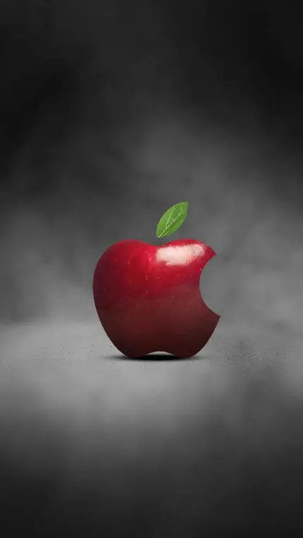 آرم اپل در شکل یک سیب قرمز خوشمزه و گاز زده شده
