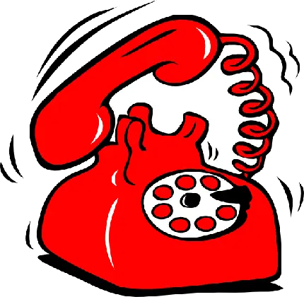 تصویر کارتونی تلفن ثابت به رنگ قرمز جذاب و فانتزی 