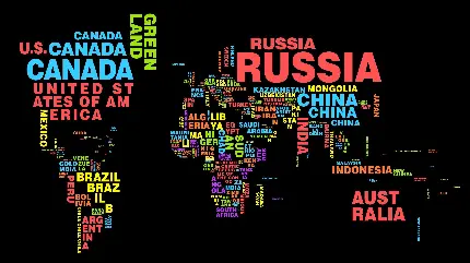تصویر ویژه از نقشه جهان با ذکر نام هر کشور مناسب استفاده برای پست و والپیپر 