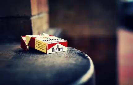 تصویر استوک عادی از جعبە خالی سیگار مارلبرو روی سطحی نامعلوم