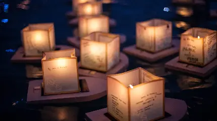 بهترین عکس زمینه لپتاپ با طرح شمع های کاغذی زیبا 